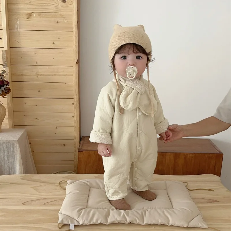 【BABY】前開き長袖ベビーロンパース