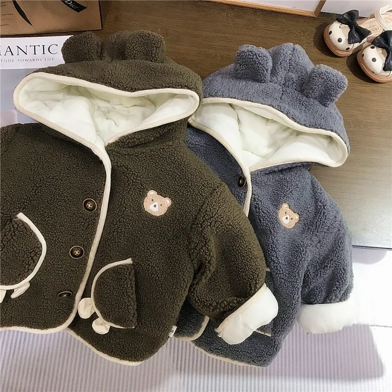 【KID】くまモチーフフリース裏起毛ジャケット