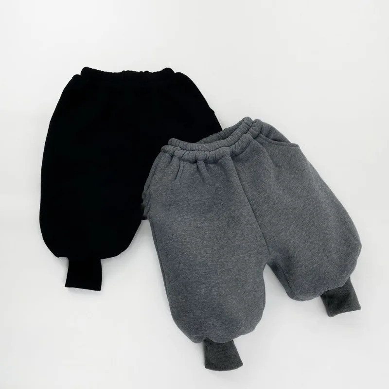 【KID】キッズ裏起毛リブ裾スウェットロングパンツ