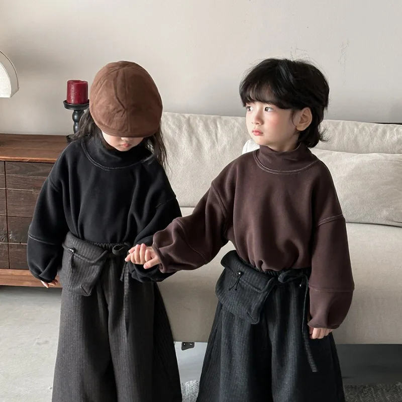 【KID】ステッチハイネック長袖Tシャツ