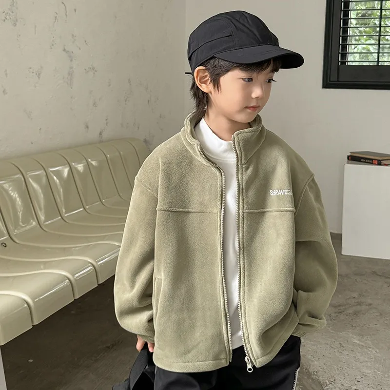 【KID】フリース裏起毛ジップアップジャケット