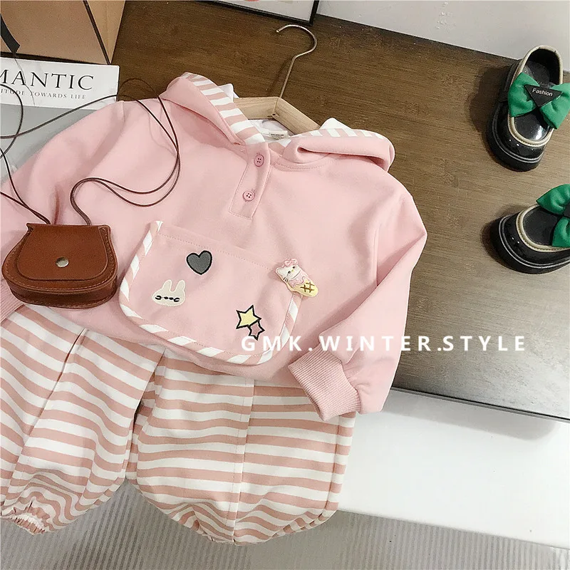 【セット】ピンクレイヤードストライプ上下セット