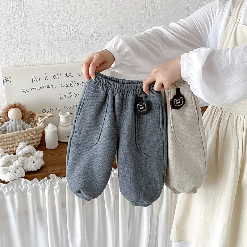 【BABY】ベビー裏起毛ポケット付き裾リブパンツ