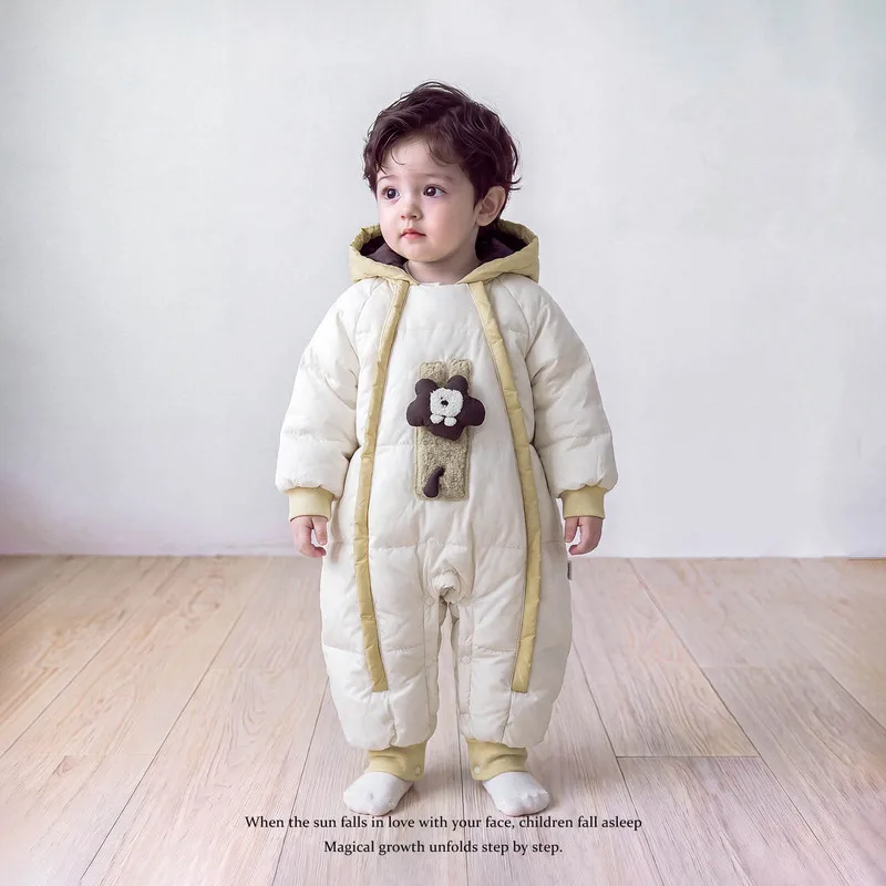 【BABY】ライオンモチーフキルティングロンパース
