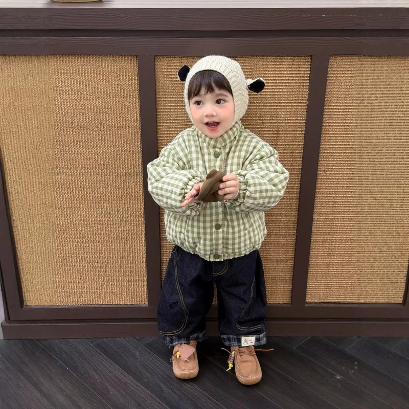 【BABY】グリーンチェック柄キッズジャケット
