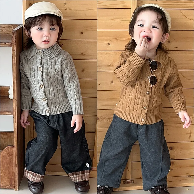 【BABY】ピクニックケーブル編みカーディガン