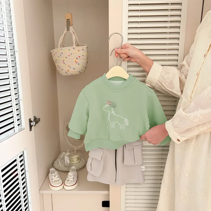 【BABY】パパホースモチーフ裏起毛スウェットTシャツ