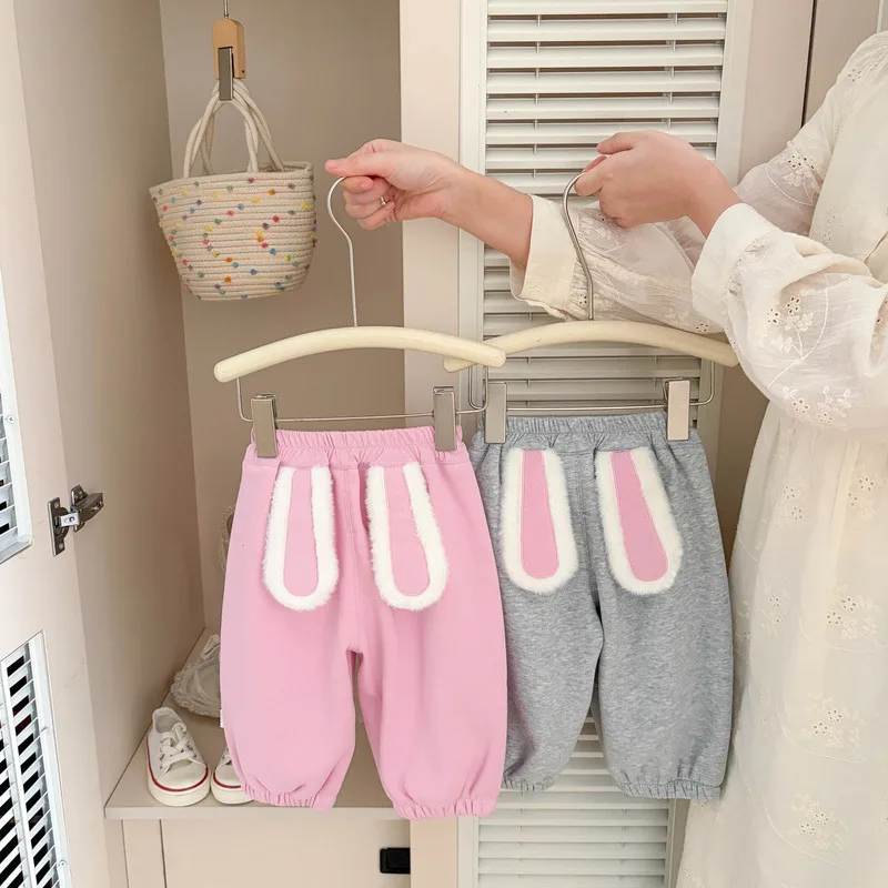 【BABY】うさ耳デザイン裏起毛ベビーパンツ