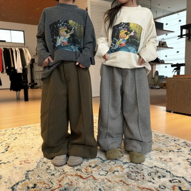 【KID】裏起毛切替ストレートパンツ