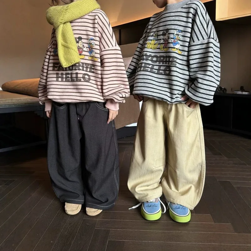 【KID】キッズ裏起毛ウエストゴムロングパンツ