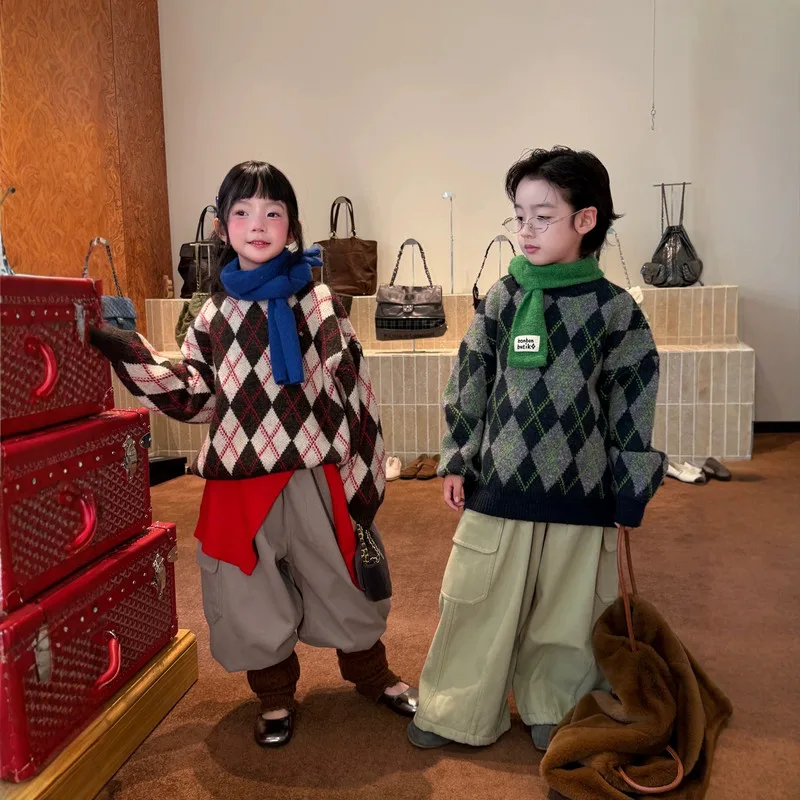 【KID】アーガイル柄キッズニットプルオーバー