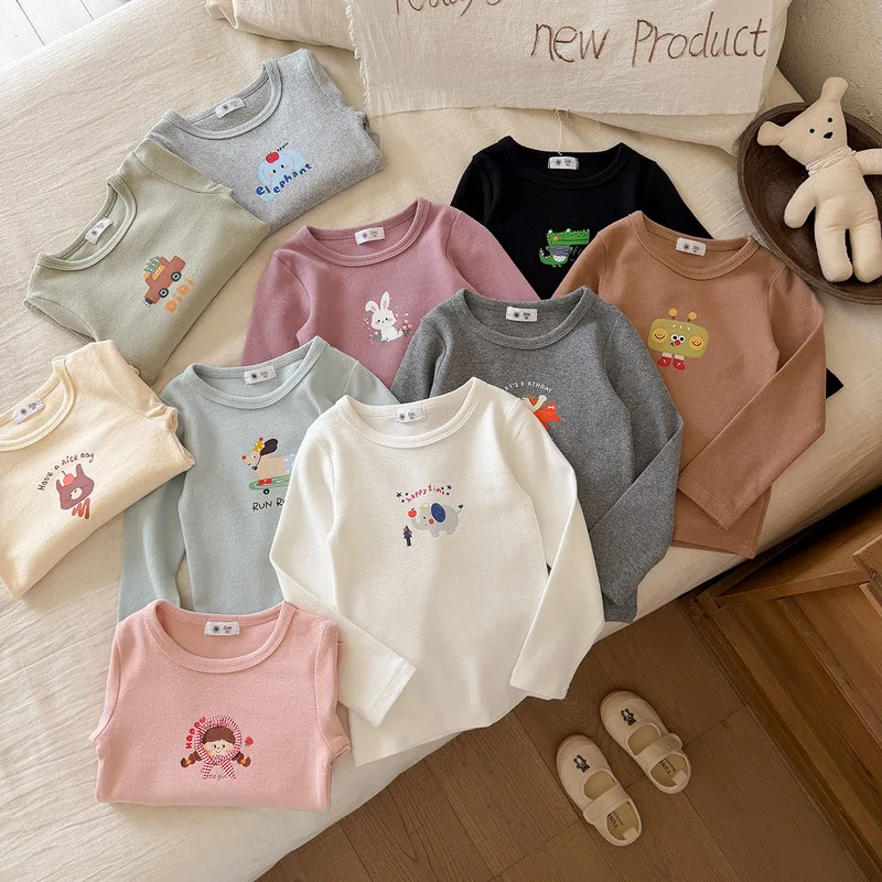 【KID】アニマルプリント裏起毛長袖Tシャツ