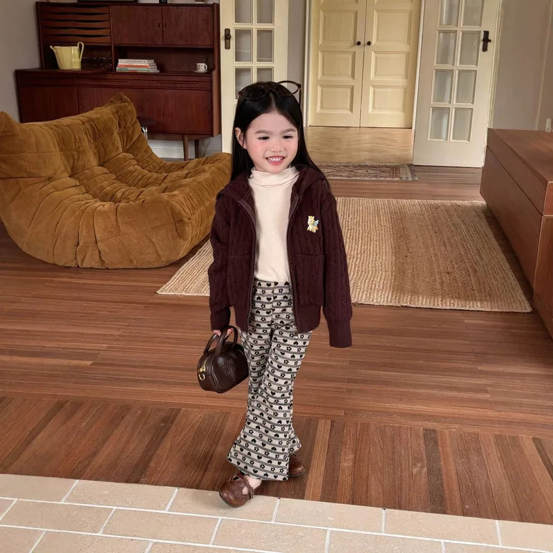 【KID】ハニーブラウン刺繍フードジップアップ