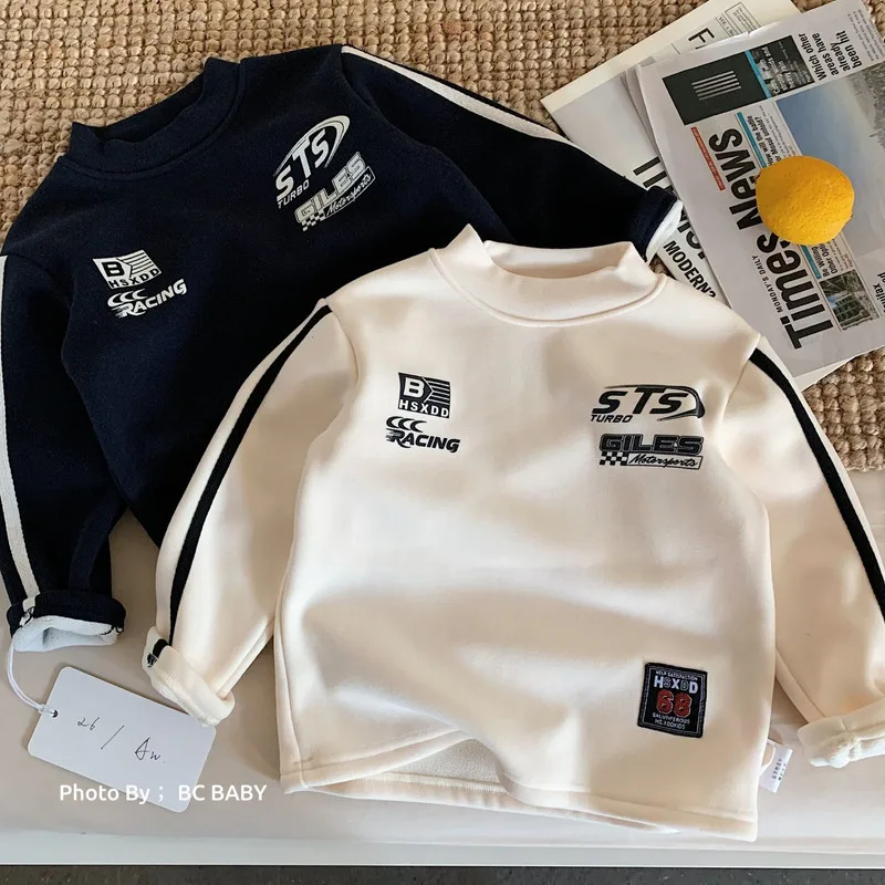 【KID】レーシング英字ロゴ裏起毛長袖Tシャツ