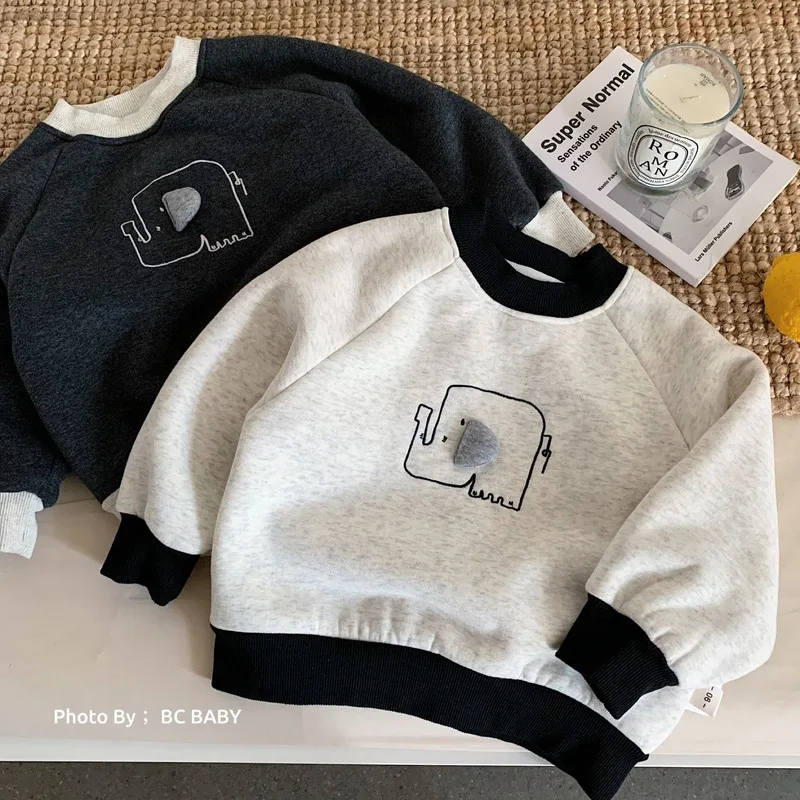 【KID】ぞうモチーフ裏起毛スウェットトレーナー