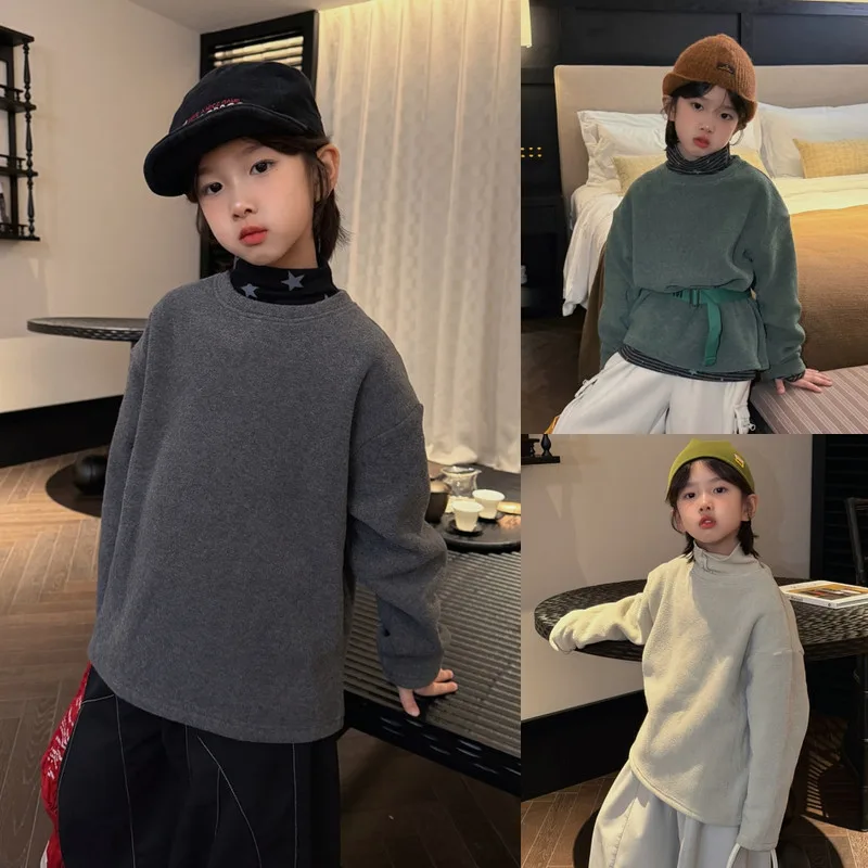 【KID】オーバーサイズラウンドネック長袖Tシャツ