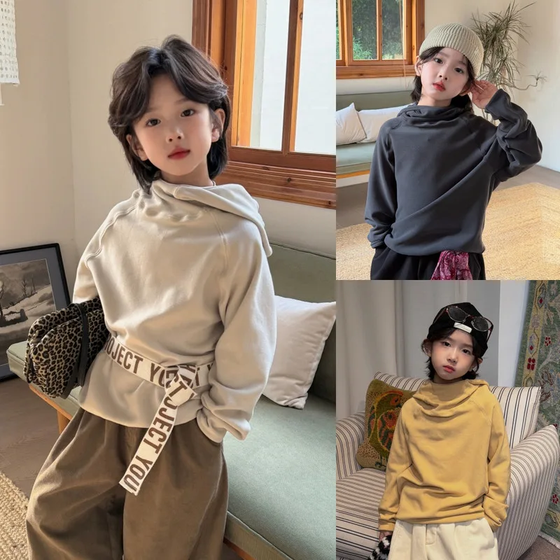 【KID】レイヤードネックカジュアル長袖Tシャツ