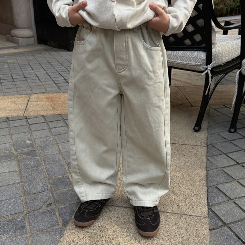 【KID】ピンタックルーズフィット裏起毛ロングパンツ