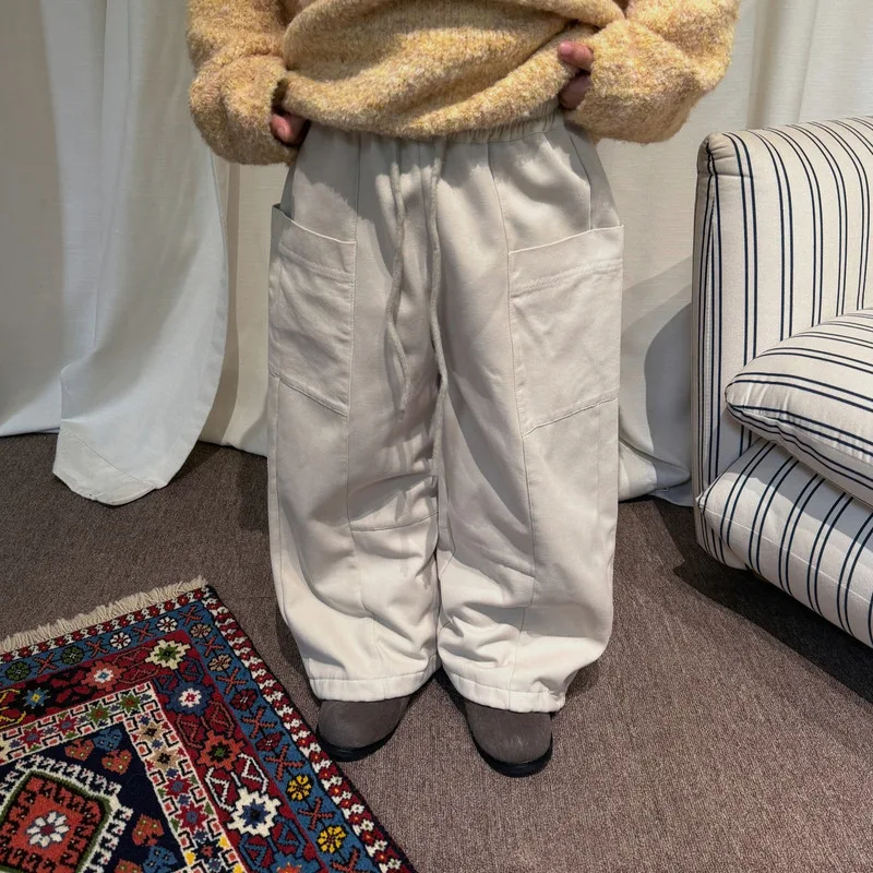 【KID】ルーズフィット裏起毛ビッグポケットパンツ