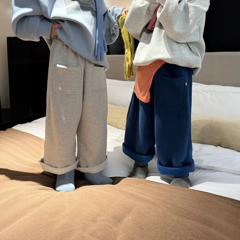 【KID】裏起毛ワイドポケットロールアップパンツ
