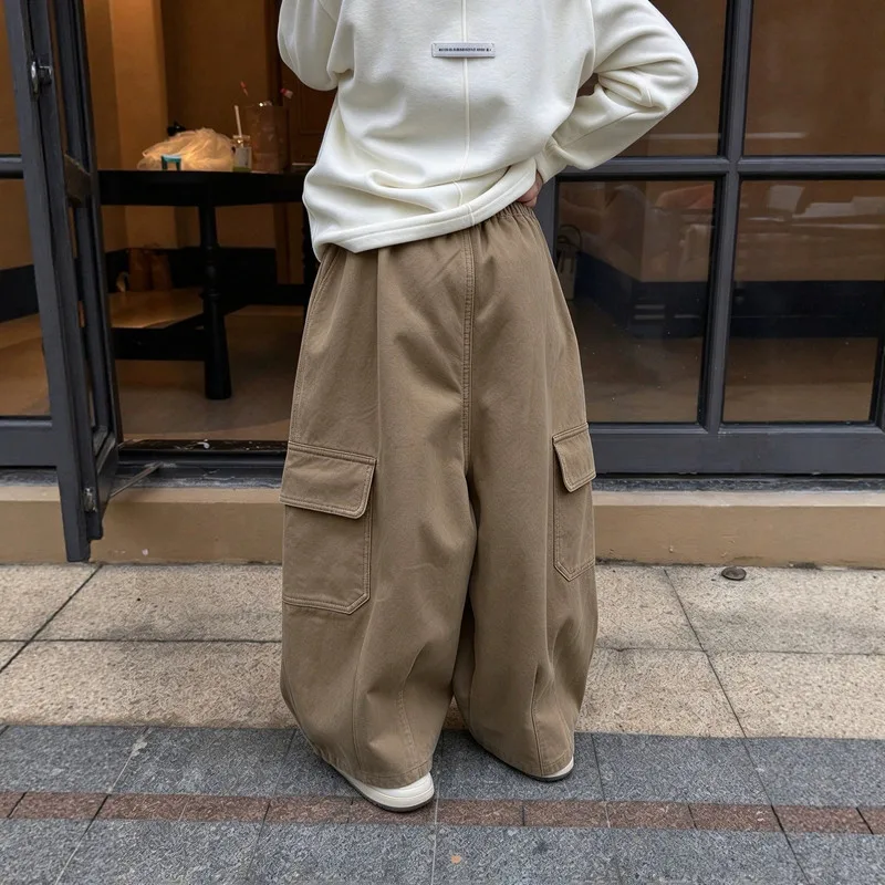 【KID】ブラウンポケットバルーン裏起毛パンツ