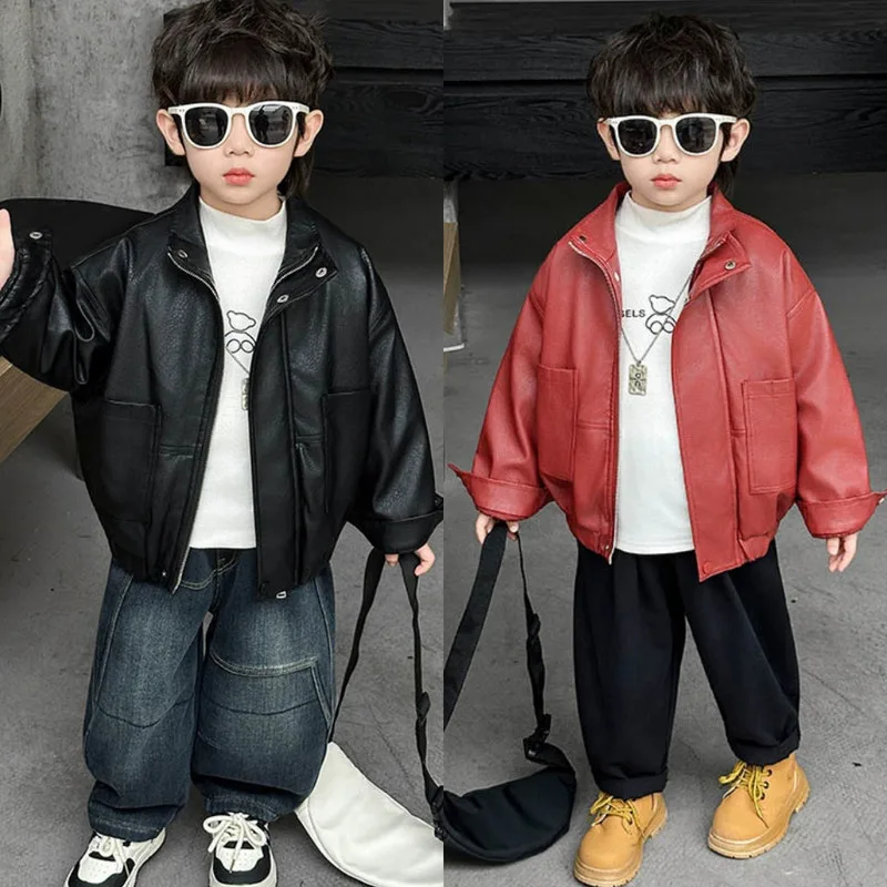 裏起毛フェイクレザージャケット