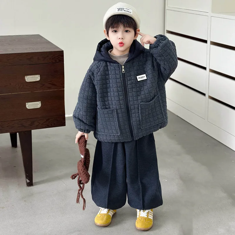 【セット】キルティングフード付き裏起毛上下セット