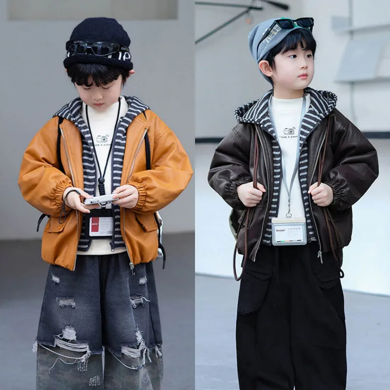 【KID】チョコブラウニー裏起毛ジャケット
