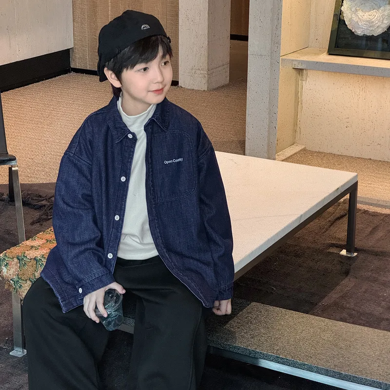 【KID】英字ロゴデニムシャツ