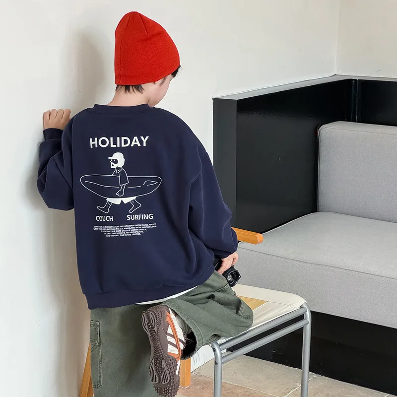 コーヒーサーフィンデザイン裏起毛Tシャツ