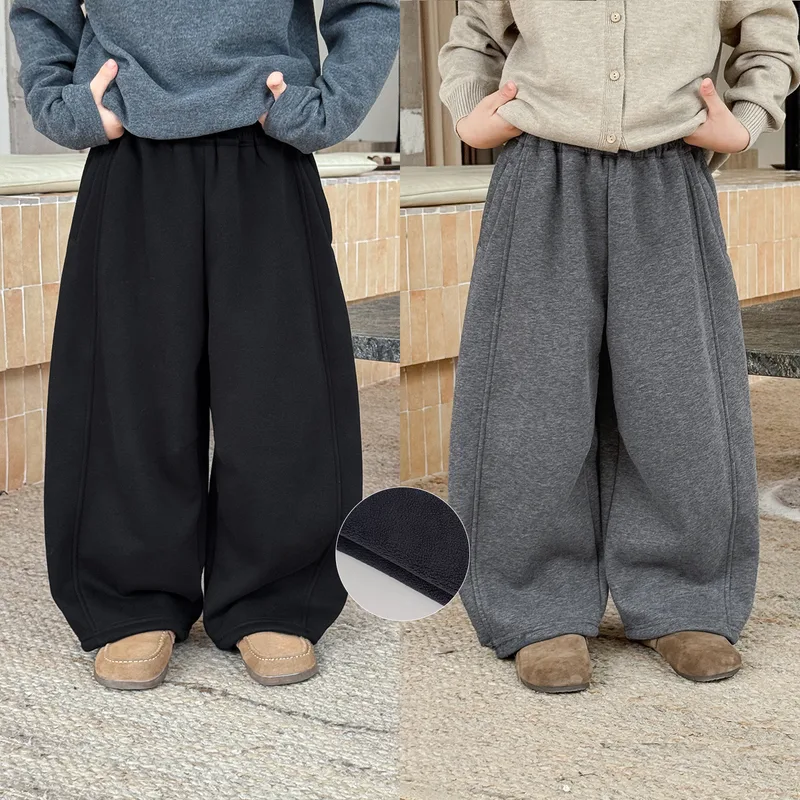 【KID】裏起毛ワイドシルエットロングパンツ