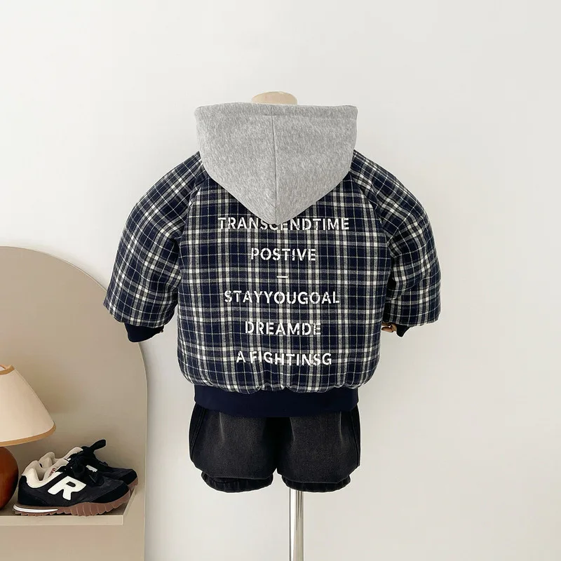 【KID】チェック切替リバーシブルフードジャケット