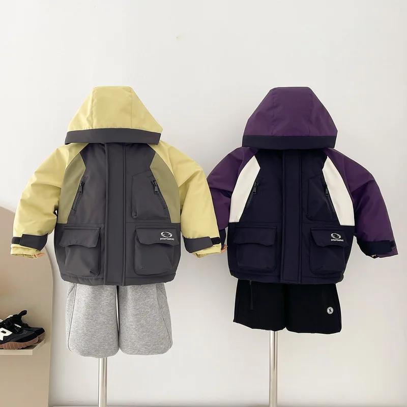 【KID】立体ポケット袖配色フードジャケット