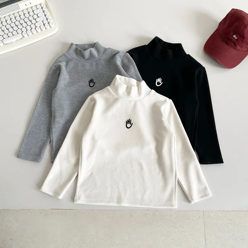 【KID】ミニシンボル裏起毛ハイネック長袖Tシャツ