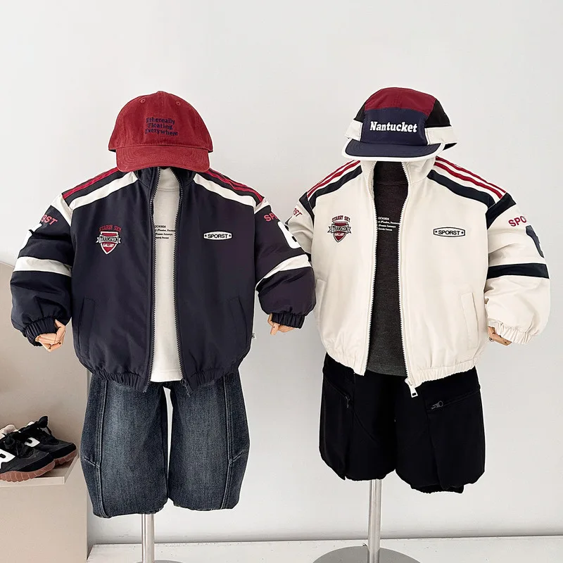 【KID】袖ライン入りバイカラーベースボールジャケット