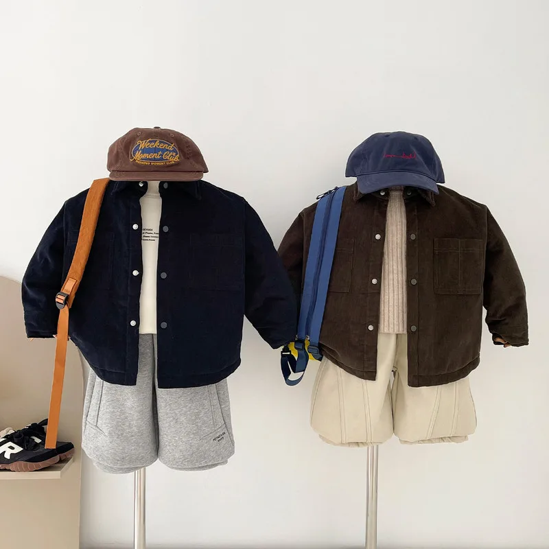 キルティングコーデュロイシャツジャケット