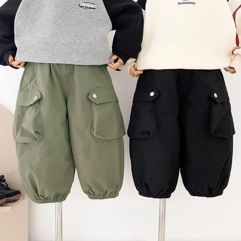 【KID】カーゴポケット裏起毛キッズロングパンツ