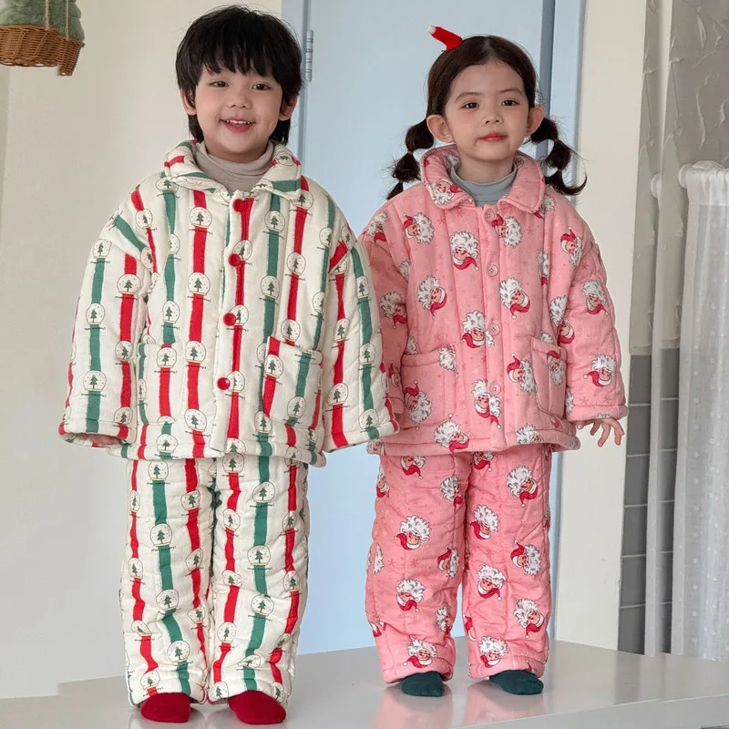 クリスマス柄キッズルームウェアセットアップ