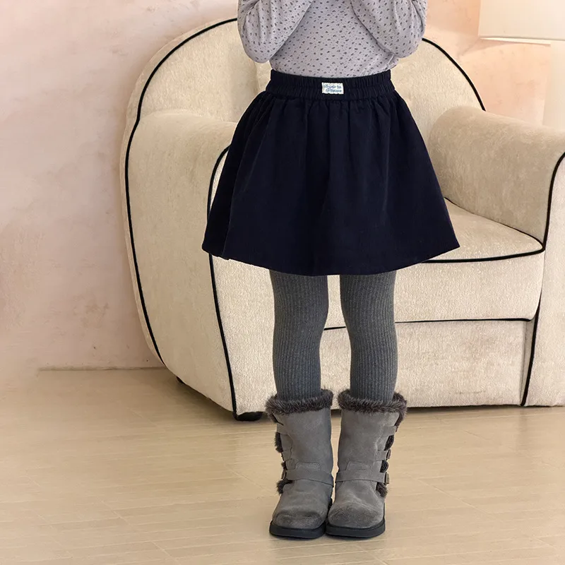 【KID】リボンデザインAラインネイビースカート