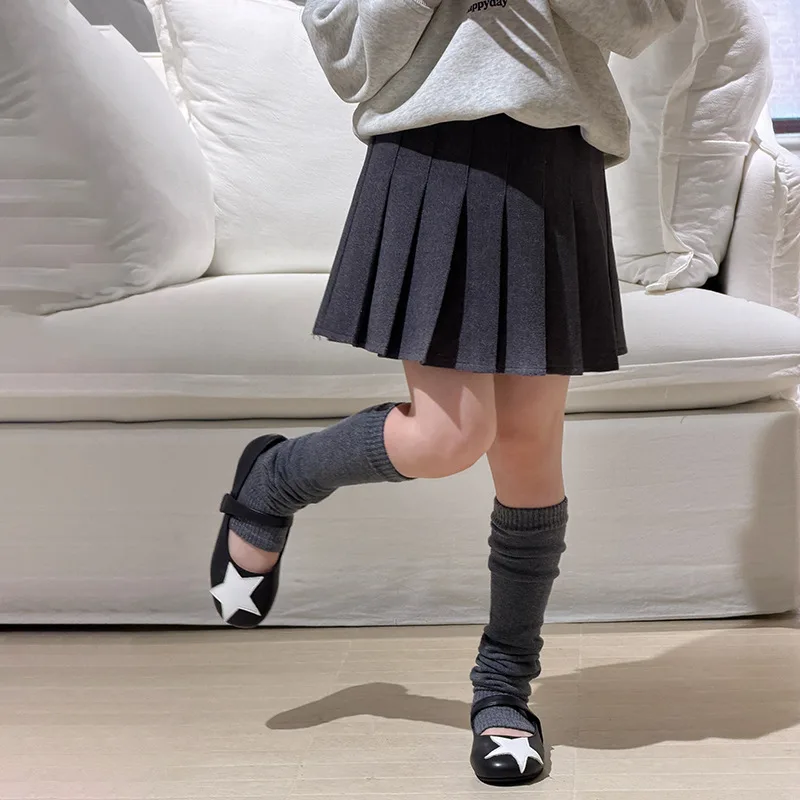 【KID】グレー細プリーツAラインスカート