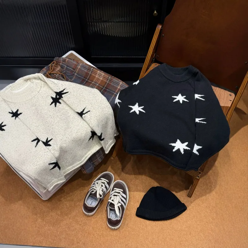 【KID】ギャラクシー星刺繍クロップド丈セーター