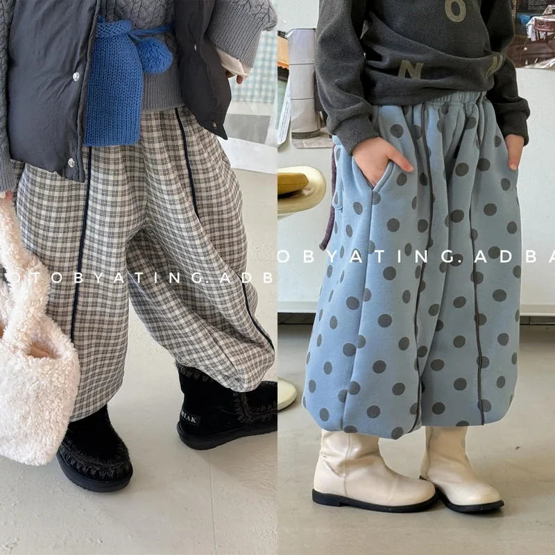 【KID】バルーンシルエットチェック裏起毛パンツ