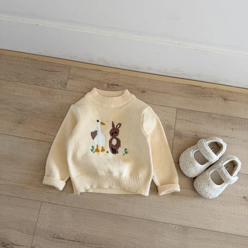 【BABY】うさぎあひるモチーフニットトップス