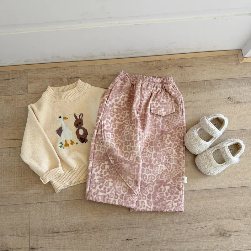 【BABY】いちごレオパード裏起毛パンツ