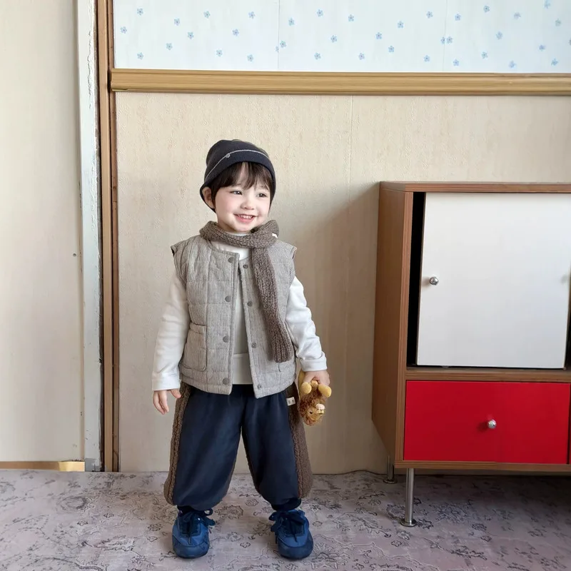 キルティング起毛ベスト／トップス／パンツ