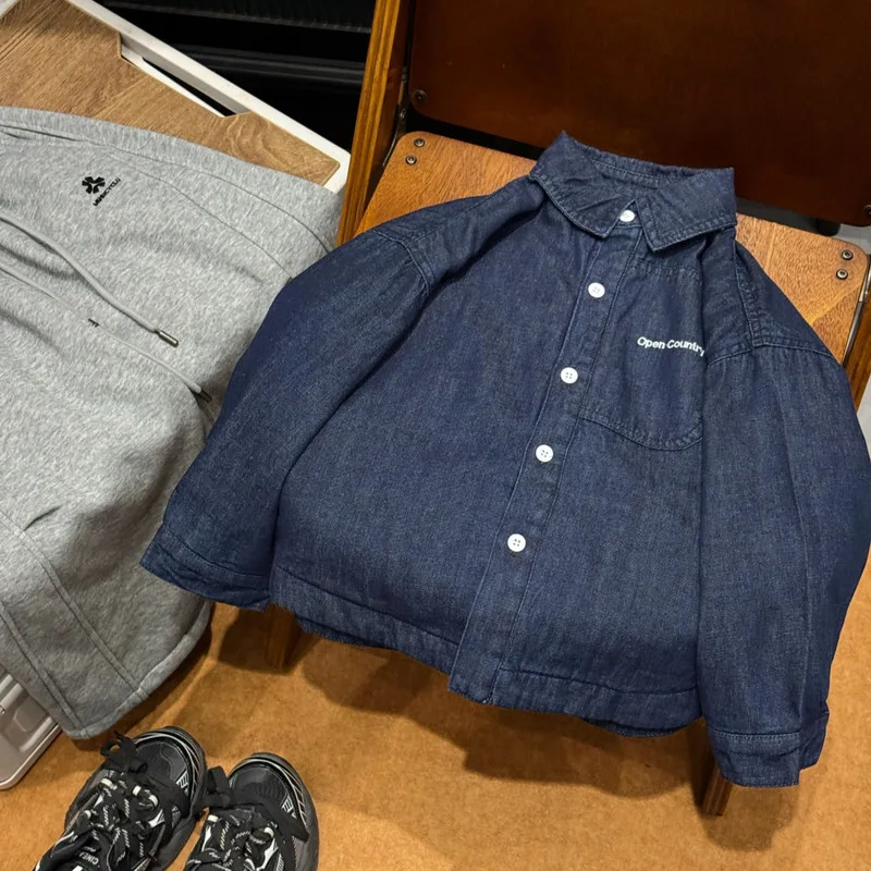 【KID】ハイキングボタンルーズシルエットデニムシャツ