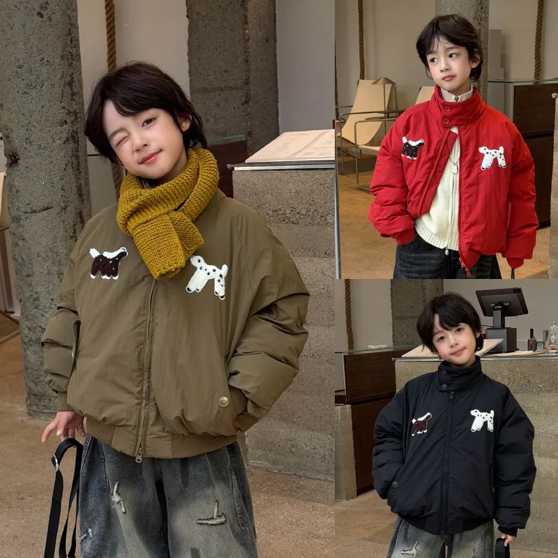 【KID】犬モチーフ立体刺繍ハイネックジャンパー