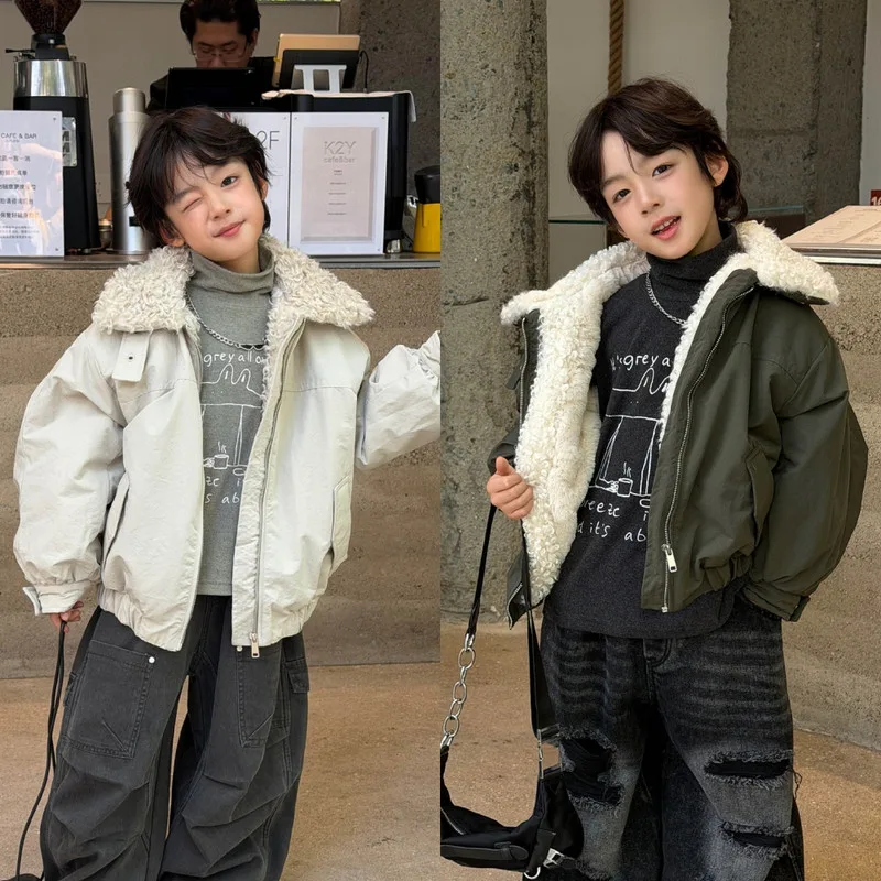 【KID】ボア襟付き裏ボアジップアップジャケット