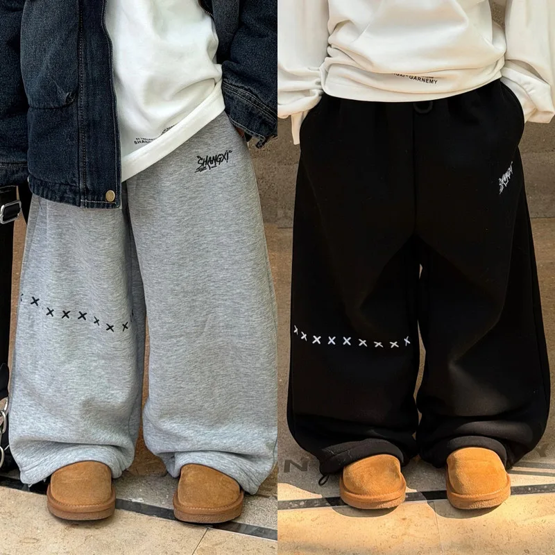 【KID】Xモチーフ裏起毛キッズパンツ