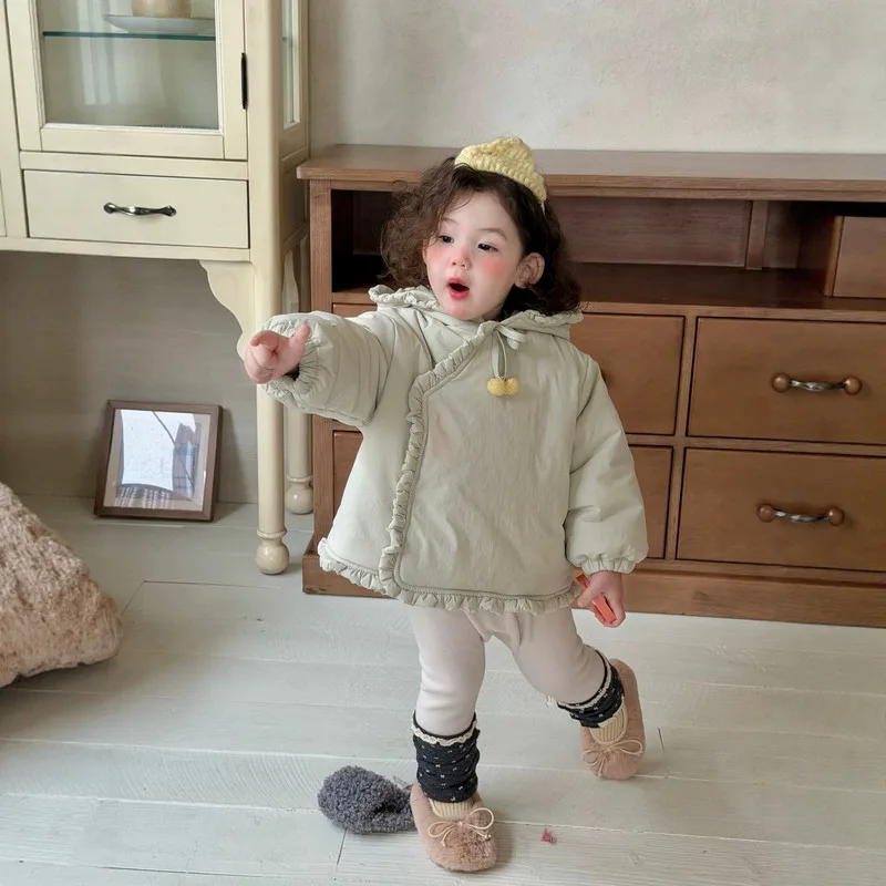【BABY】ミントフリル前開きフード付きジャケット